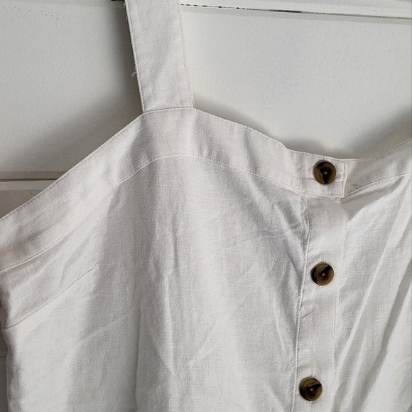 J Crew Linen Button Front Wide Strap Tank Size 2X - Picture 2 of 11